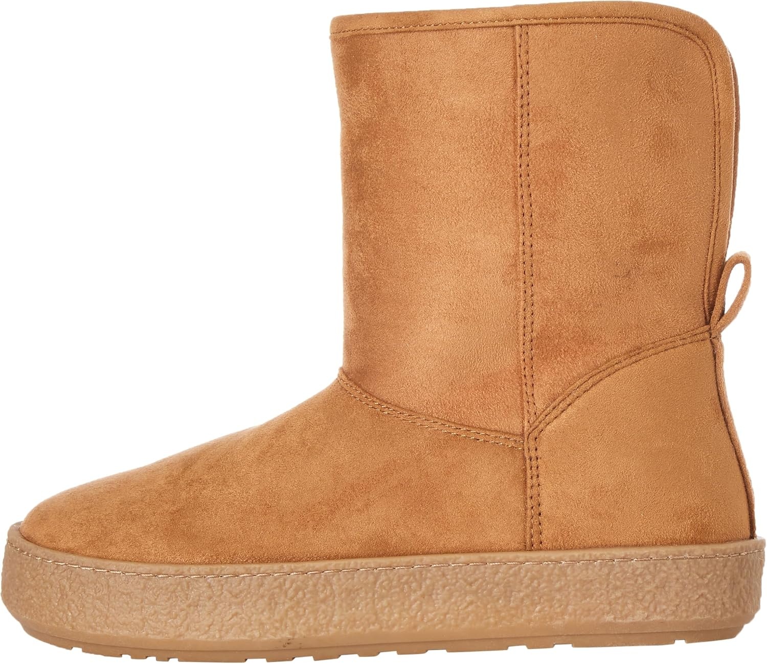 image:imageAmazon Essentials Womens Faux Fur Lined Shearling Boots PullOn DesignTan Microsuede