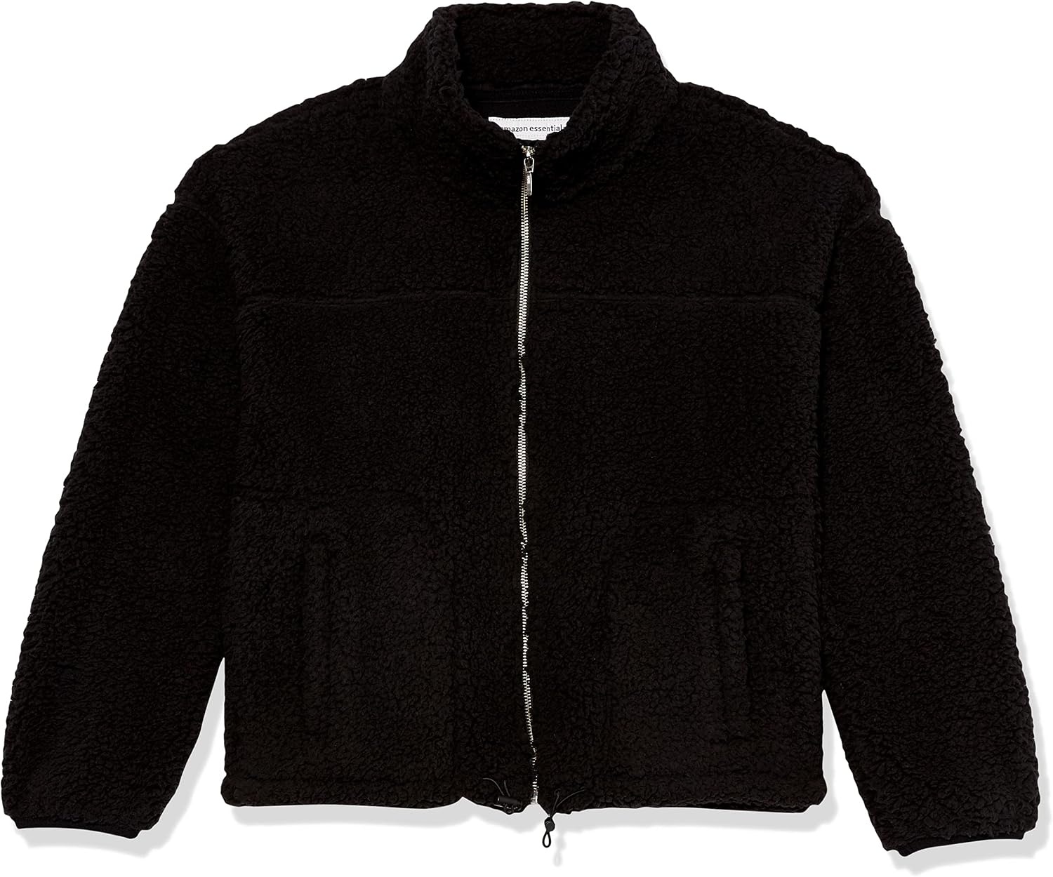 image:imageAmazon Essentials Womens Long Sleeve Fleece ZipUp Sherpa Lined Jacket with Stand NeckBlack
