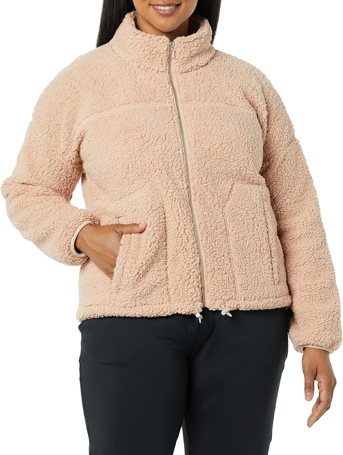 image:imageAmazon Essentials Womens Long Sleeve Fleece ZipUp Sherpa Lined Jacket with Stand NeckBlush