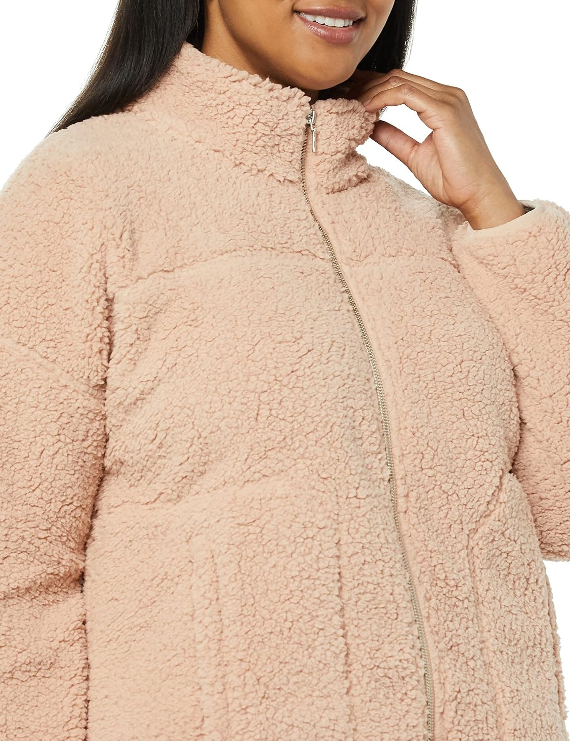 image:imageAmazon Essentials Womens Long Sleeve Fleece ZipUp Sherpa Lined Jacket with Stand NeckBlush