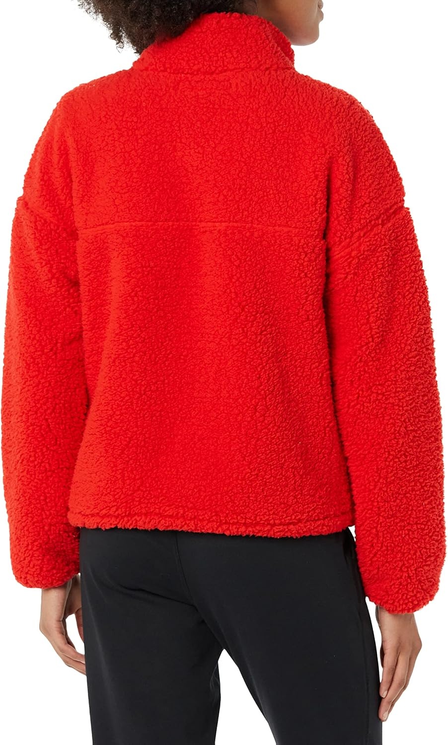 image:imageAmazon Essentials Womens Long Sleeve Fleece ZipUp Sherpa Lined Jacket with Stand NeckPoppy Red