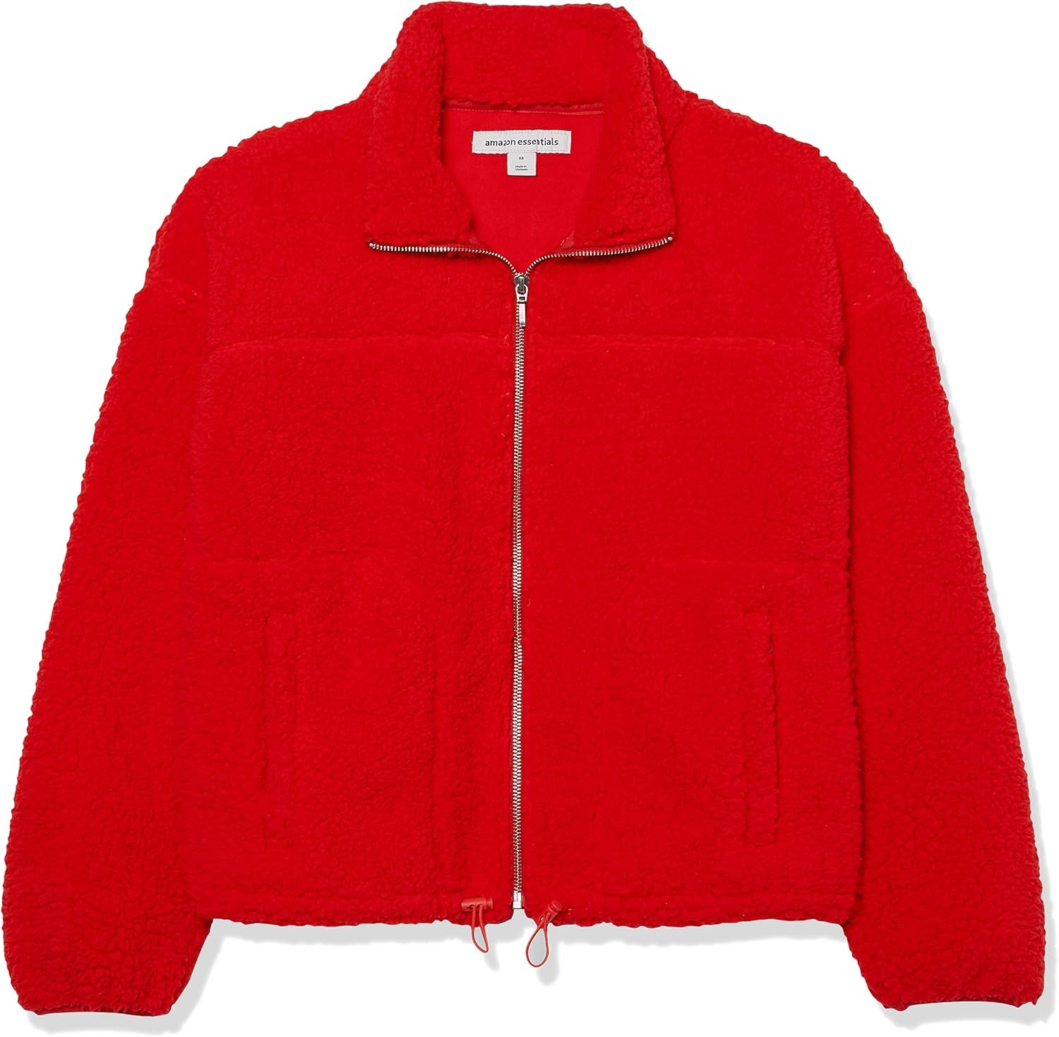 image:imageAmazon Essentials Womens Long Sleeve Fleece ZipUp Sherpa Lined Jacket with Stand NeckPoppy Red