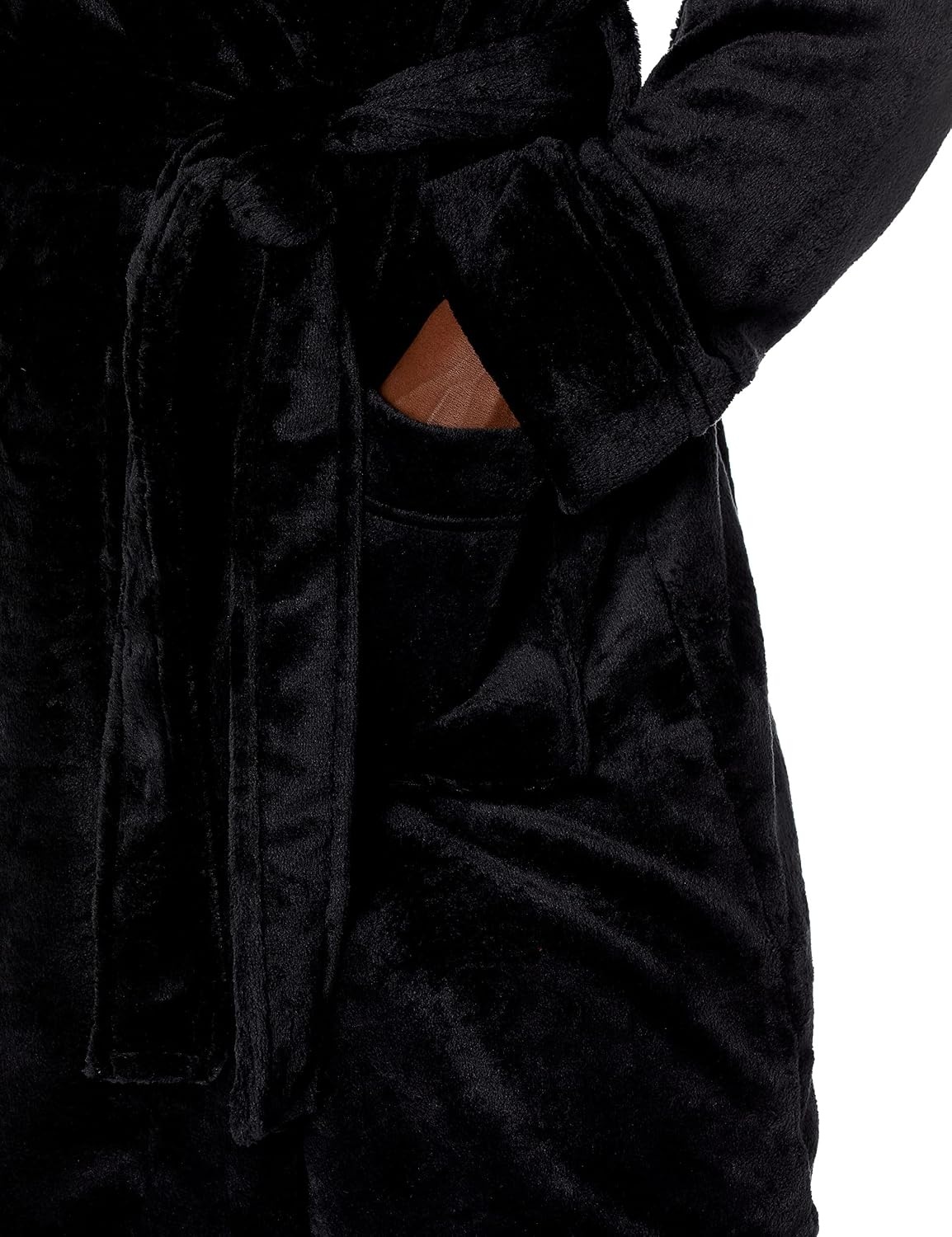 image:imageAmazon Essentials Womens MidLength Plush Bath Robe Loungewear Available in Plus SizeBlack