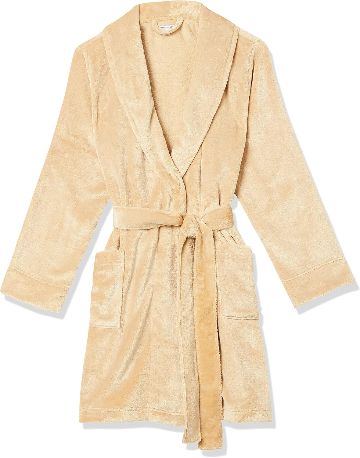 image:imageAmazon Essentials Womens MidLength Plush Bath Robe Loungewear Available in Plus SizeTan