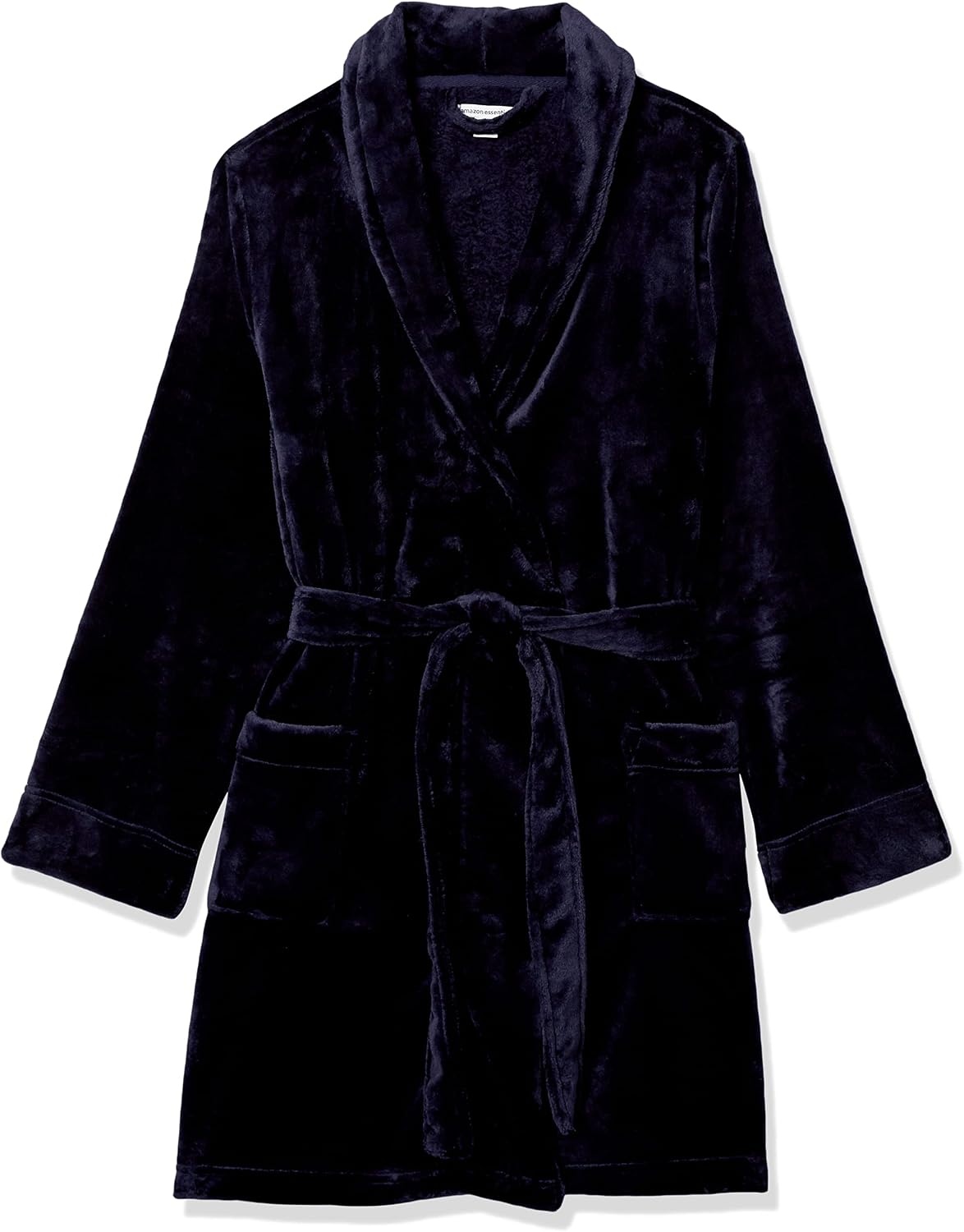 image:imageAmazon Essentials Womens MidLength Plush Bath Robe Loungewear Available in Plus SizeTrue Navy