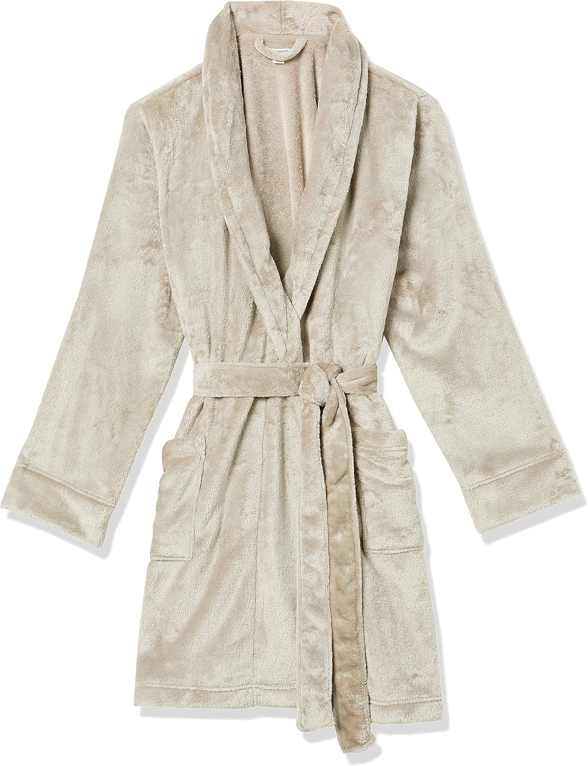 image:imageAmazon Essentials Womens MidLength Plush Bath Robe Loungewear Available in Plus SizeWarm Grey