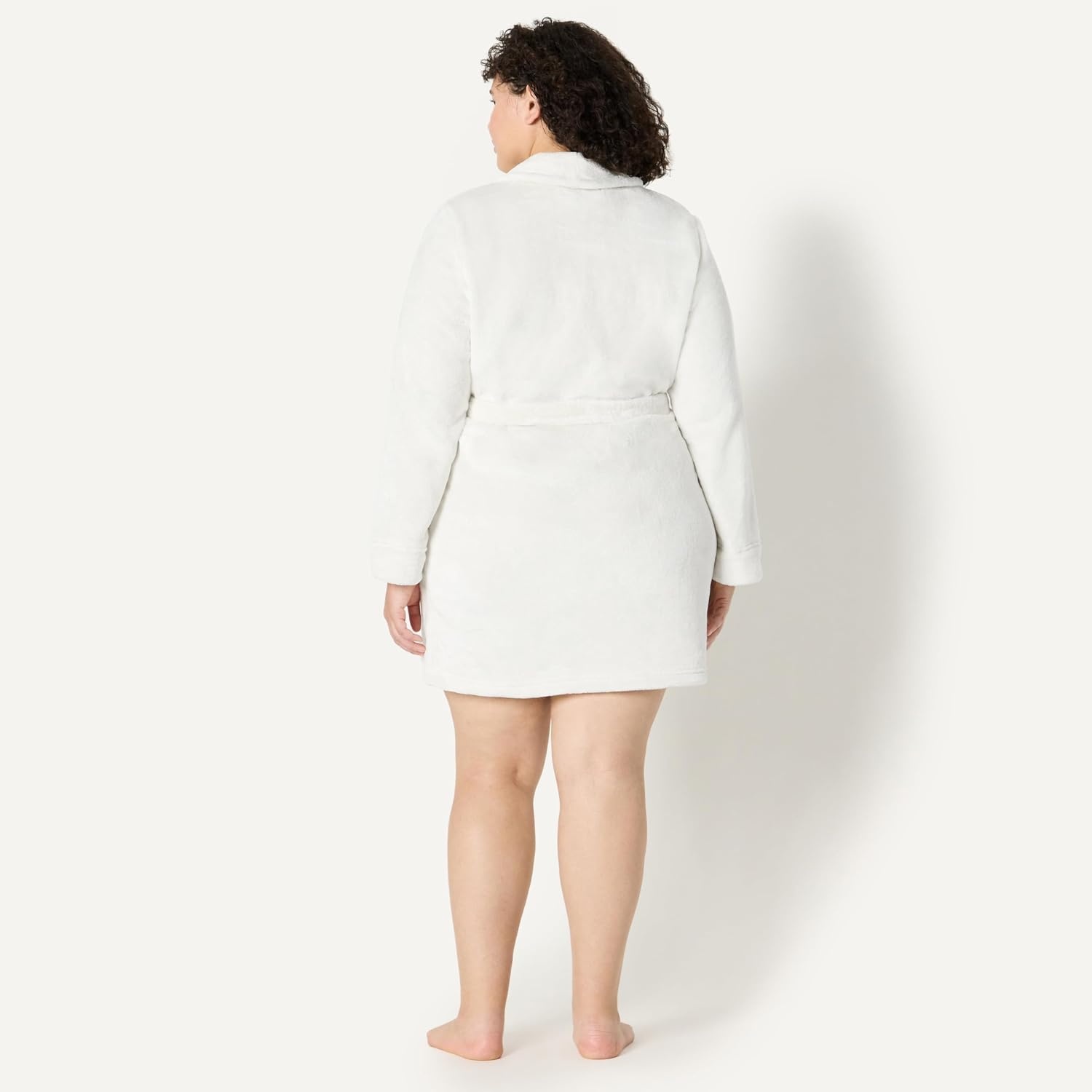 image:imageAmazon Essentials Womens MidLength Plush Bath Robe Loungewear Available in Plus SizeWhite