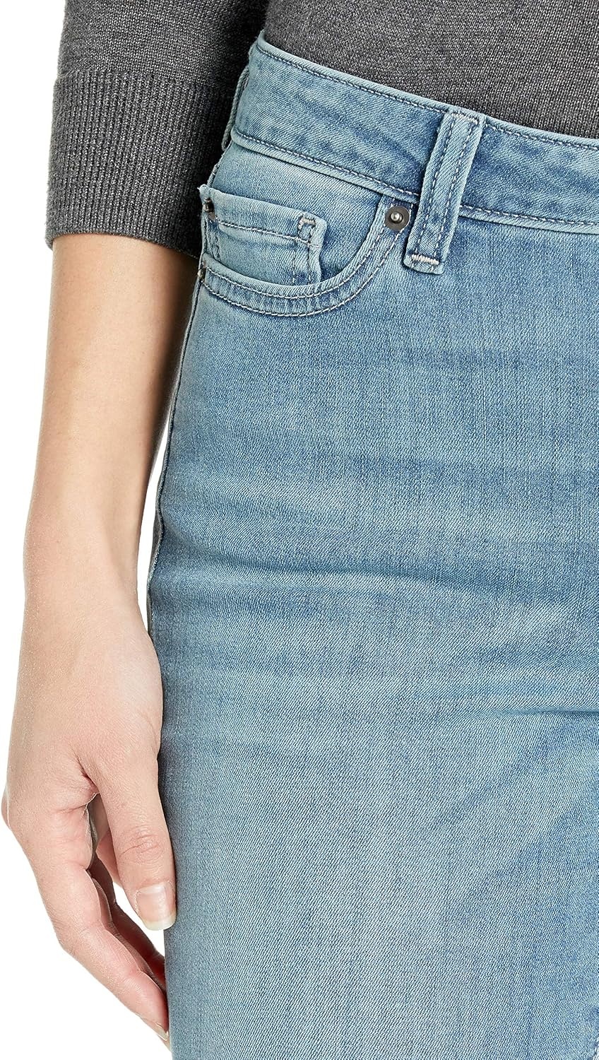 image:imageAmazon Essentials Womens MidRise Stretchy Skinny Denim Jeans 5PocketLight Wash