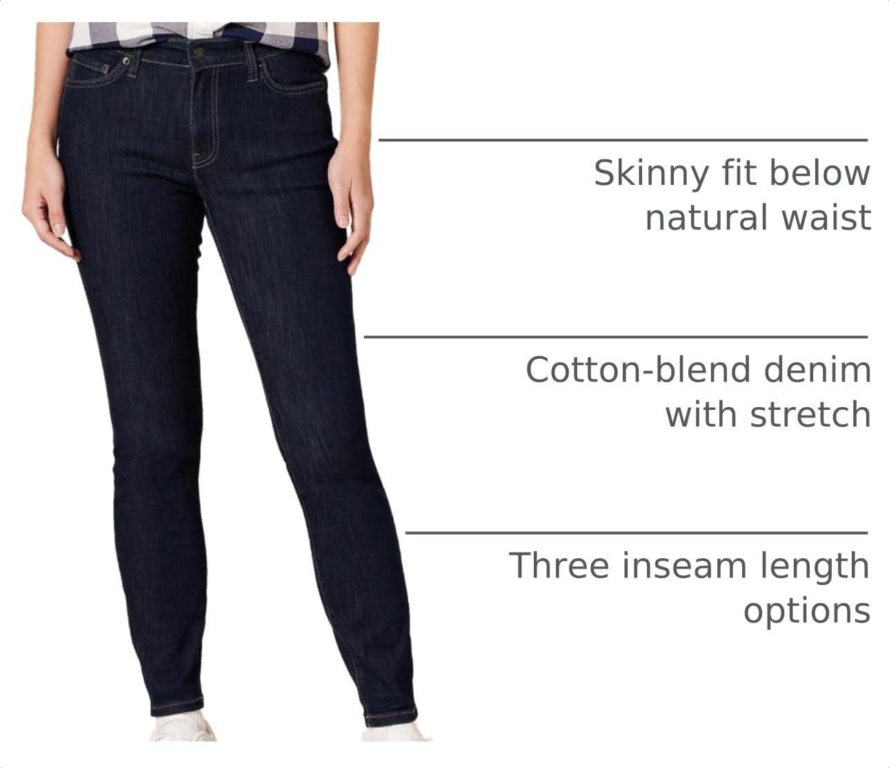 image:imageAmazon Essentials Womens MidRise Stretchy Skinny Denim Jeans 5PocketRinse