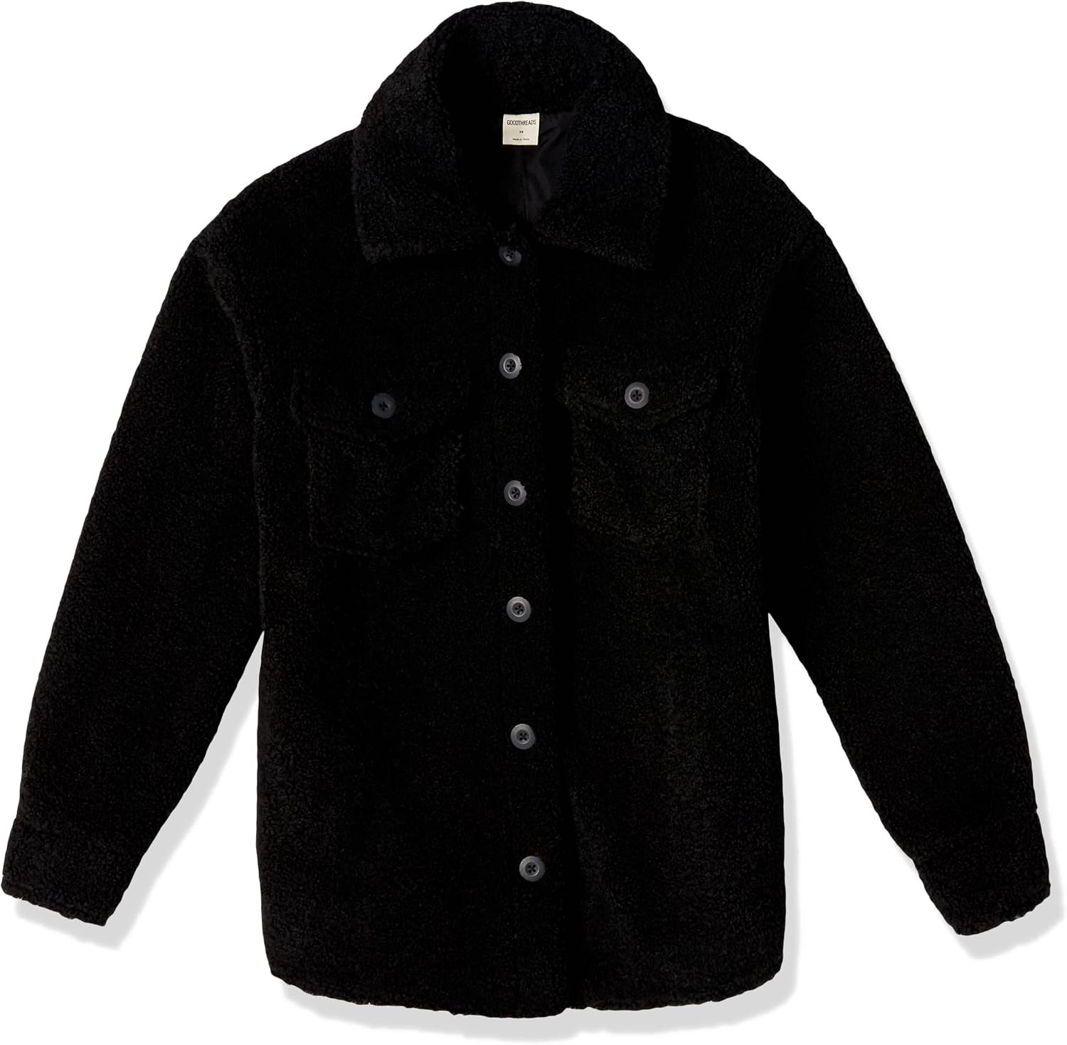 image:imageAmazon Essentials Womens Oversized Teddy Sherpa Shirt Jacket Previously GoodthreadsBlack