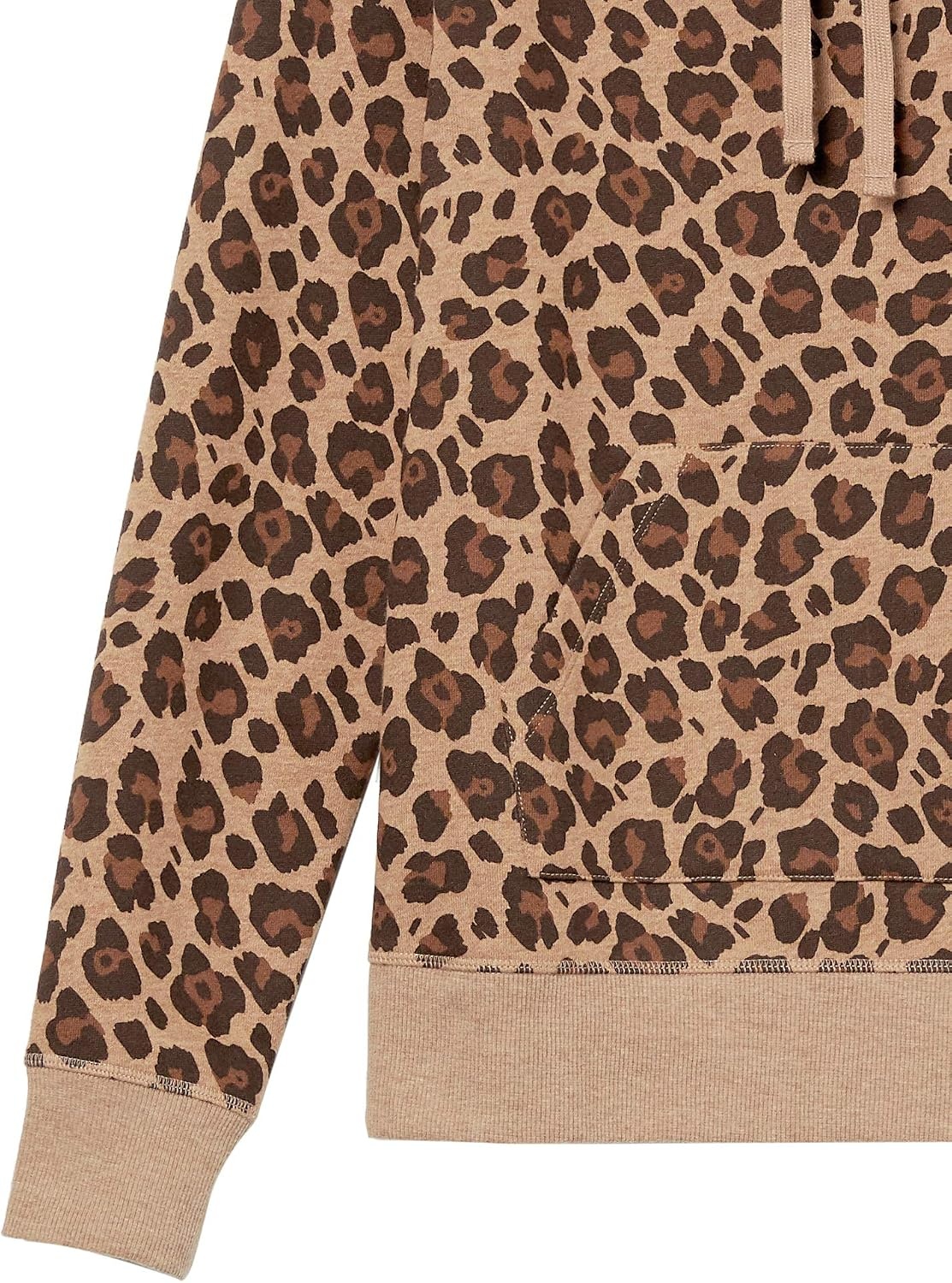 image:imageAmazon Essentials Womens RegularFit Midweight Fleece Pullover Hoodie with Kangaroo Pocket Available in Plus SizeLeopard