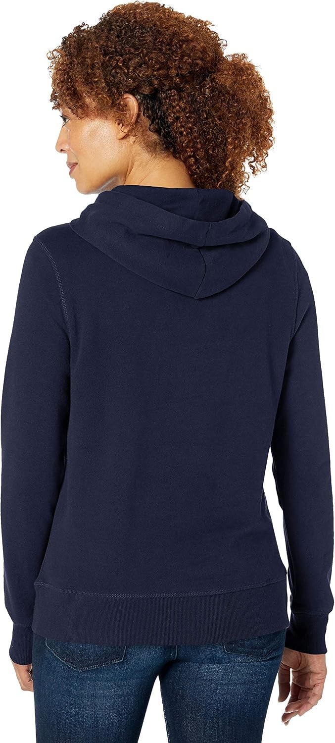 image:imageAmazon Essentials Womens RegularFit Midweight Fleece Pullover Hoodie with Kangaroo Pocket Available in Plus SizeNavy