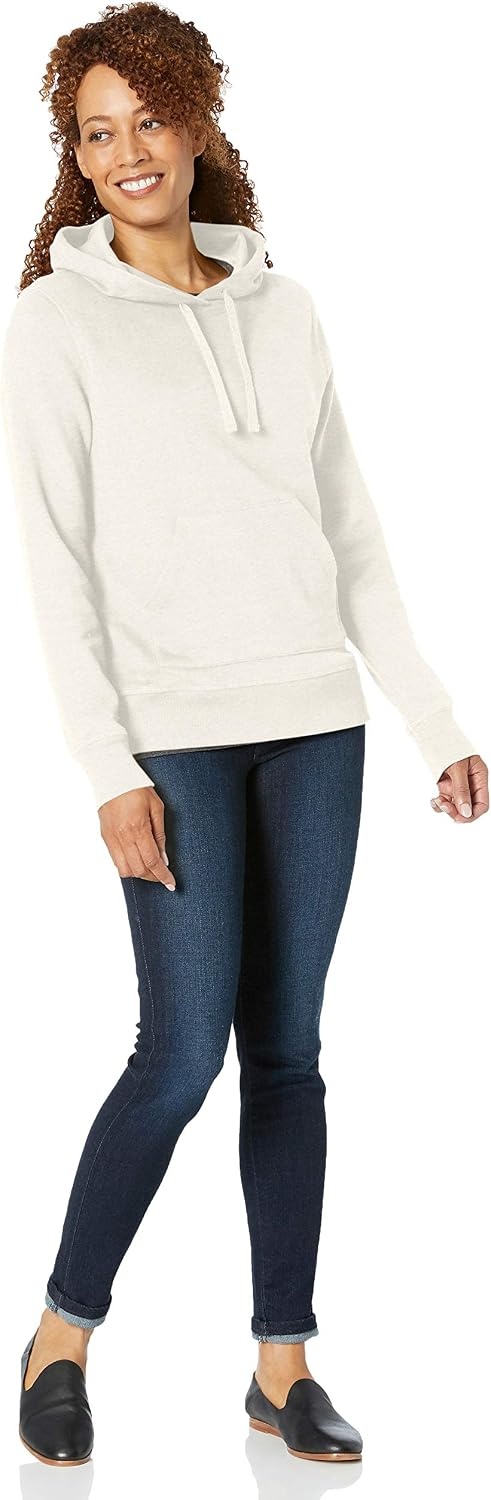 image:imageAmazon Essentials Womens RegularFit Midweight Fleece Pullover Hoodie with Kangaroo Pocket Available in Plus SizeOatmeal Heather