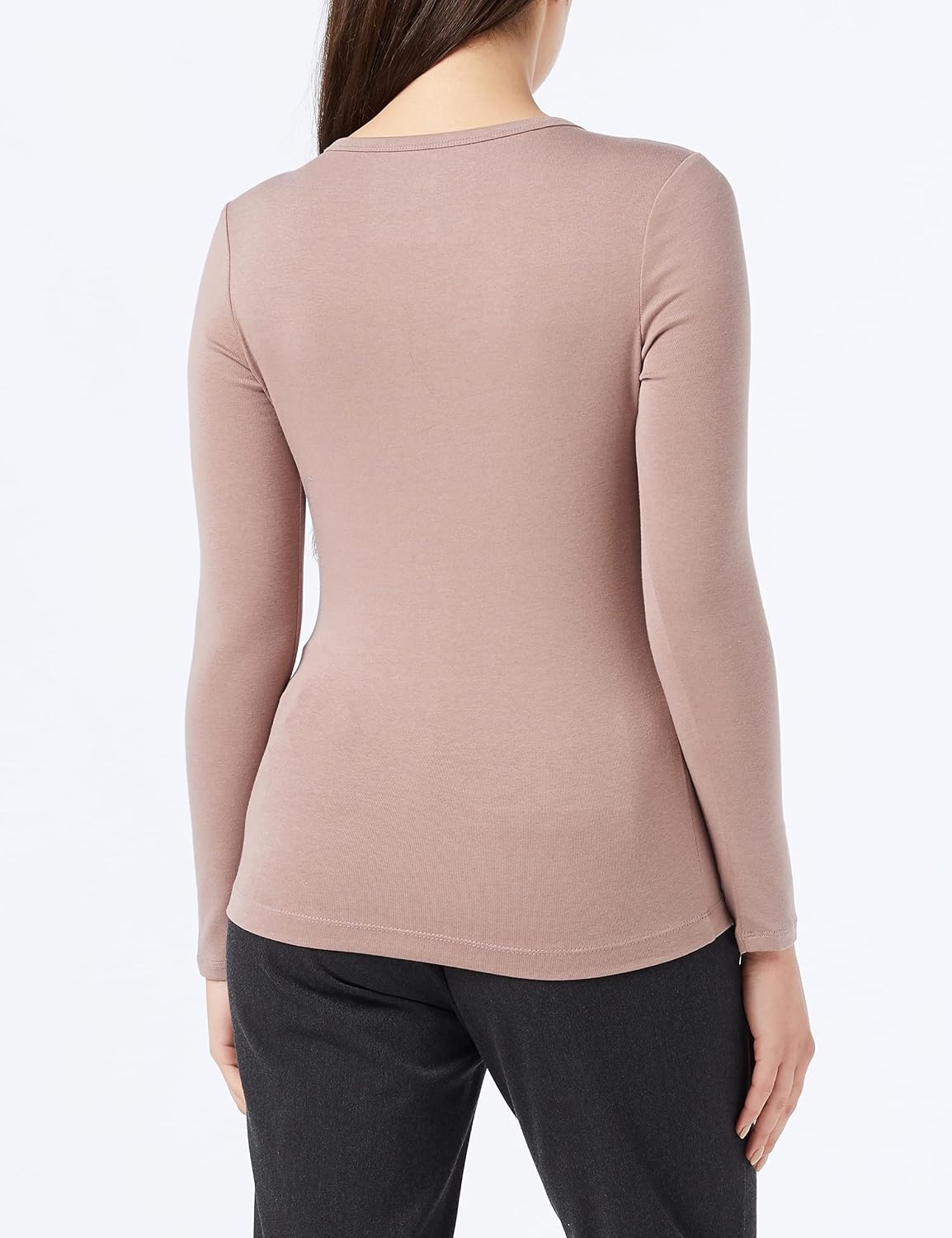 image:imageAmazon Essentials Womens Ribbed Knit Long Sleeve Henley Slim Fit TShirtDark Taupe