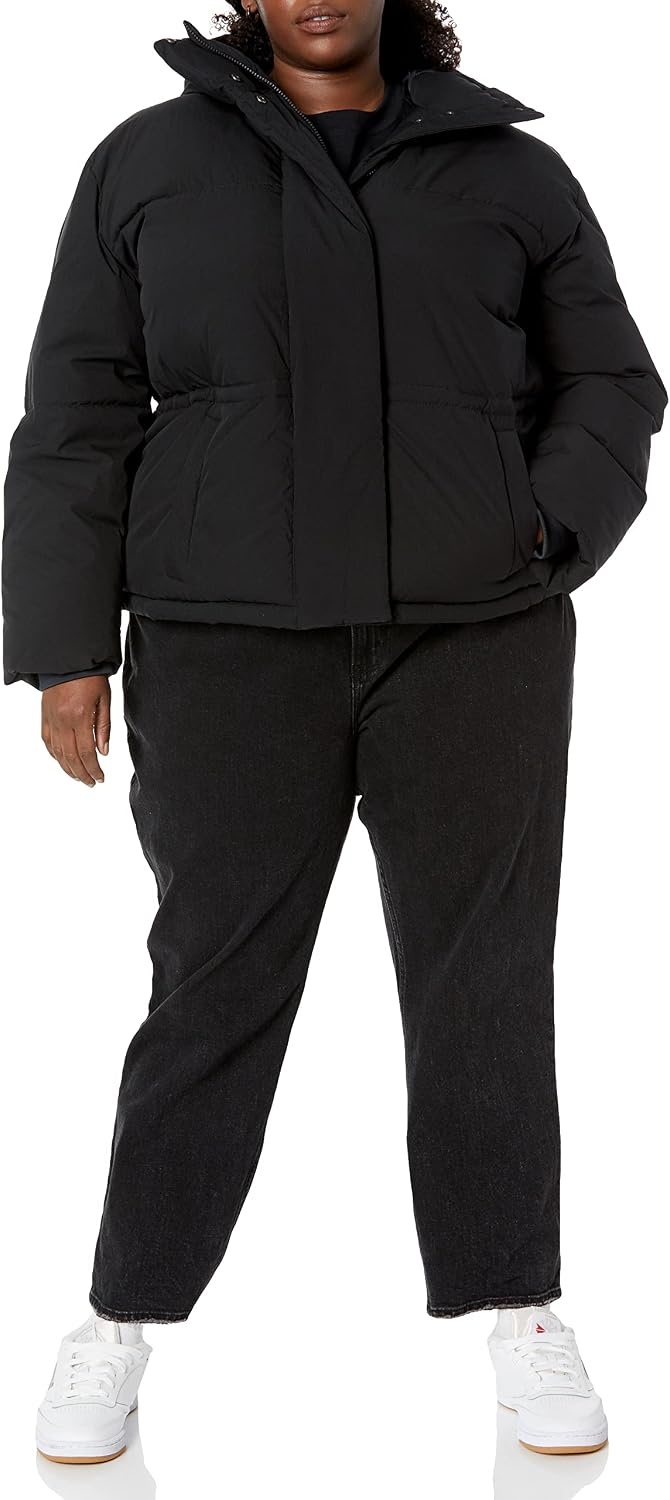 image:imageAmazon Essentials Womens Short Waisted Puffer Jacket Available in Plus SizeBlack