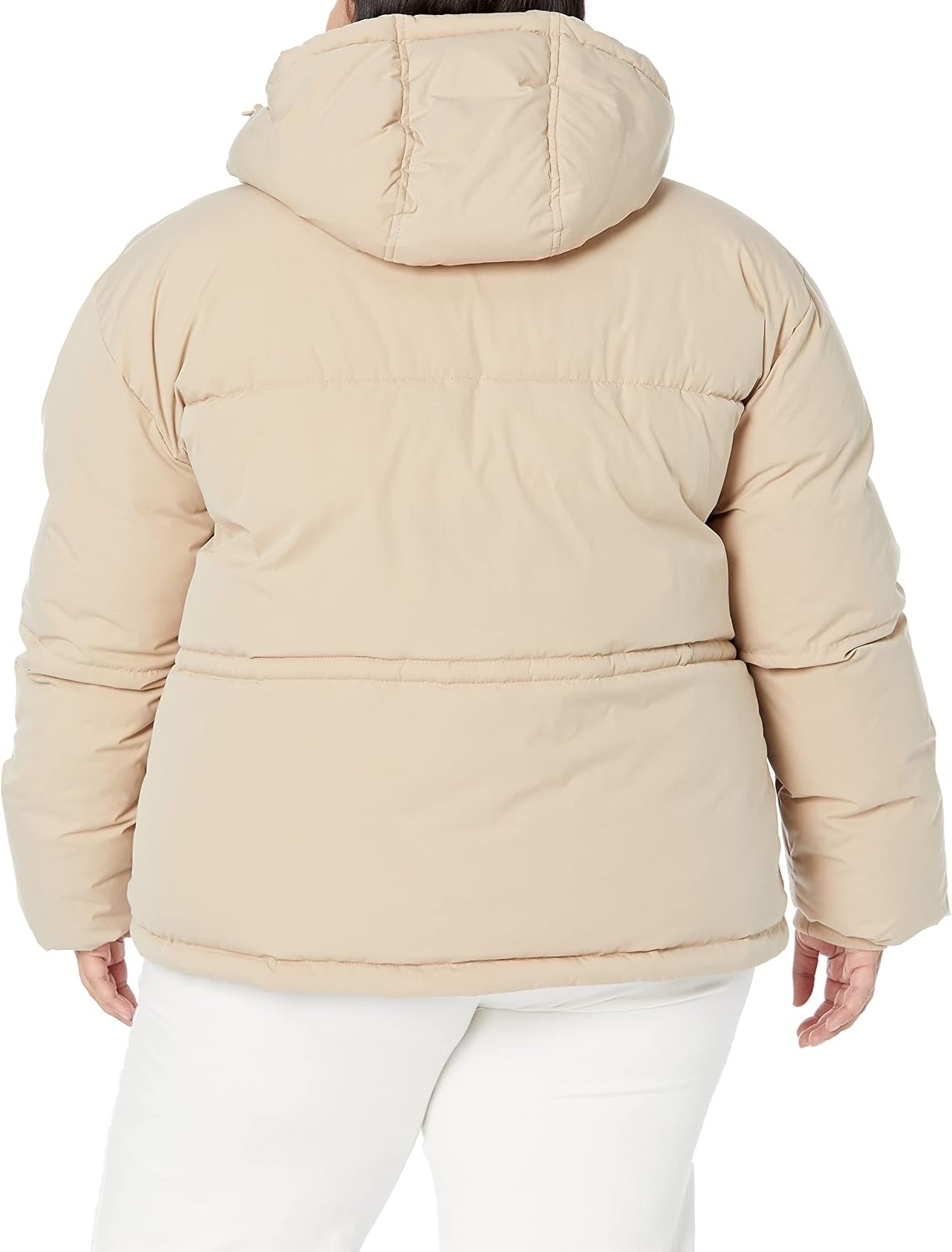 image:imageAmazon Essentials Womens Short Waisted Puffer Jacket Available in Plus SizeTan