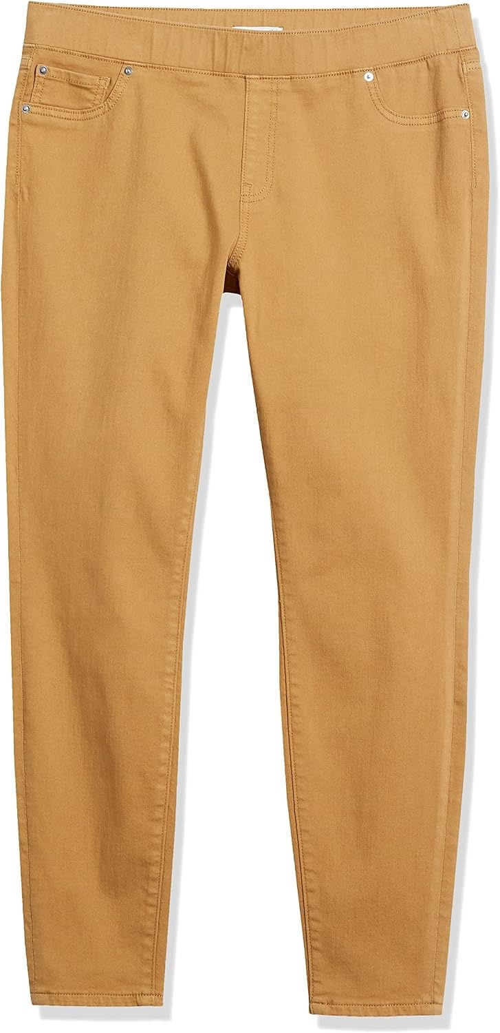 image:imageAmazon Essentials Womens Skinny Fit MidRise Stretch PullOn Jegging with PocketsLight Camel