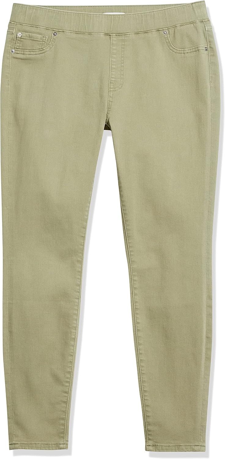 image:imageAmazon Essentials Womens Skinny Fit MidRise Stretch PullOn Jegging with PocketsLight Sage Green