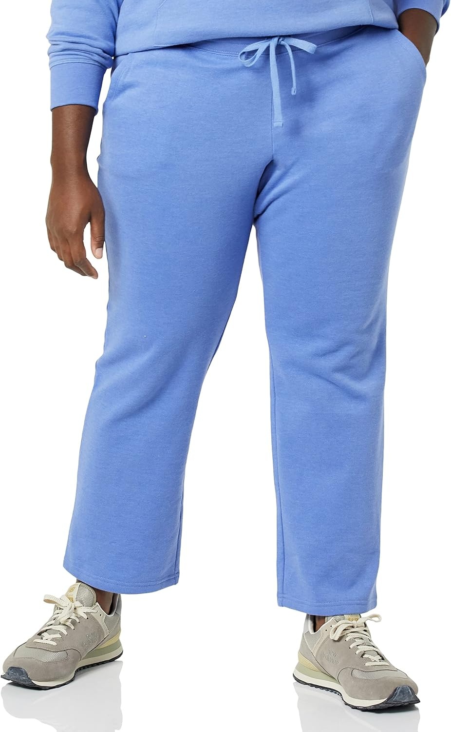image:imageAmazon Essentials Womens Straight Leg Fleece Sweatpants with Drawstring Available in Plus SizeBlue