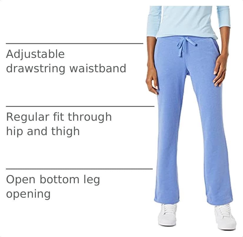 image:imageAmazon Essentials Womens Straight Leg Fleece Sweatpants with Drawstring Available in Plus SizeBlue