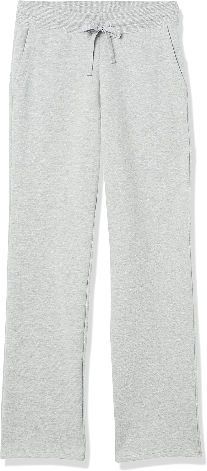 image:imageAmazon Essentials Womens Straight Leg Fleece Sweatpants with Drawstring Available in Plus SizeHeather Grey