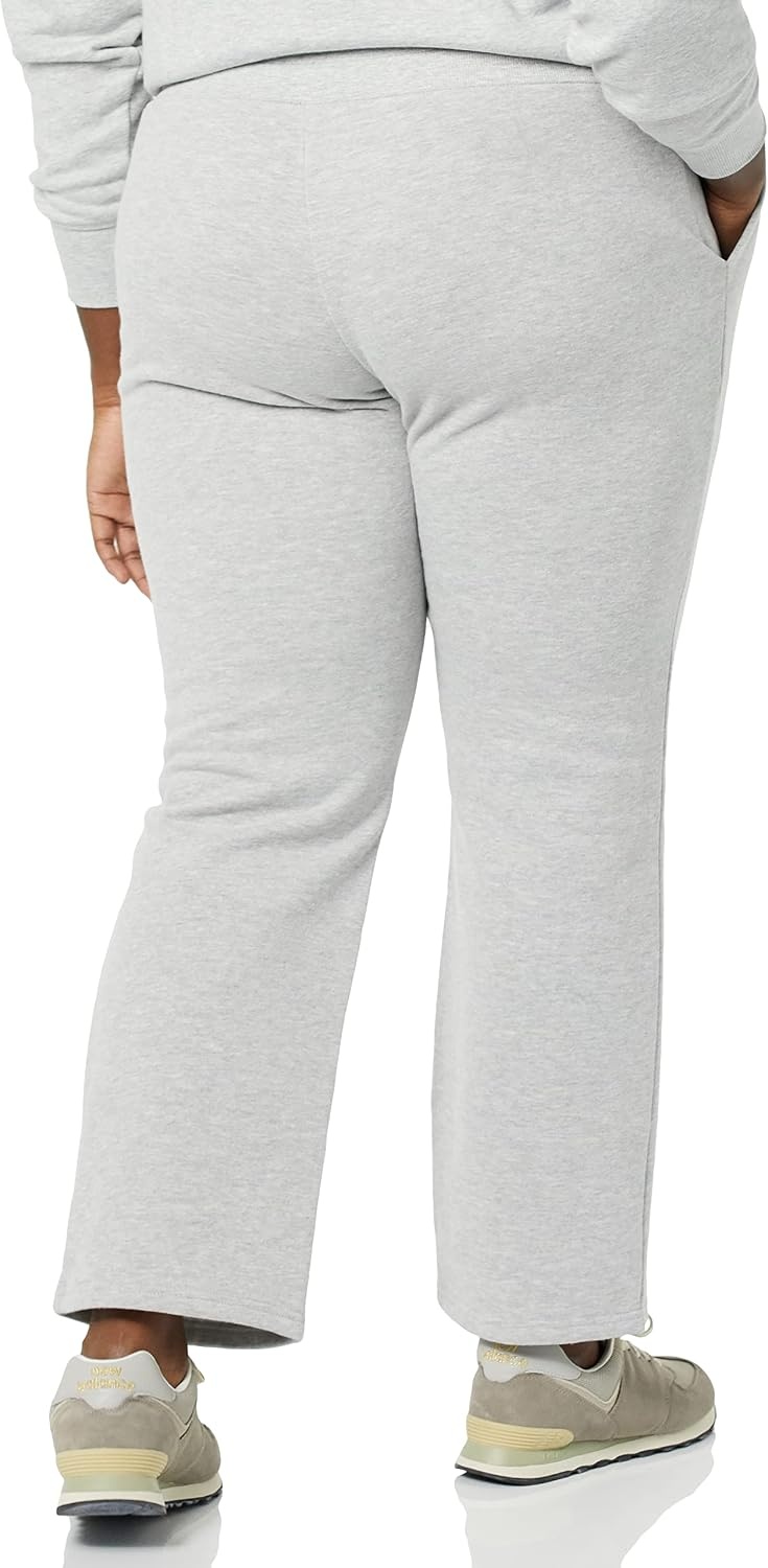 image:imageAmazon Essentials Womens Straight Leg Fleece Sweatpants with Drawstring Available in Plus SizeHeather Grey