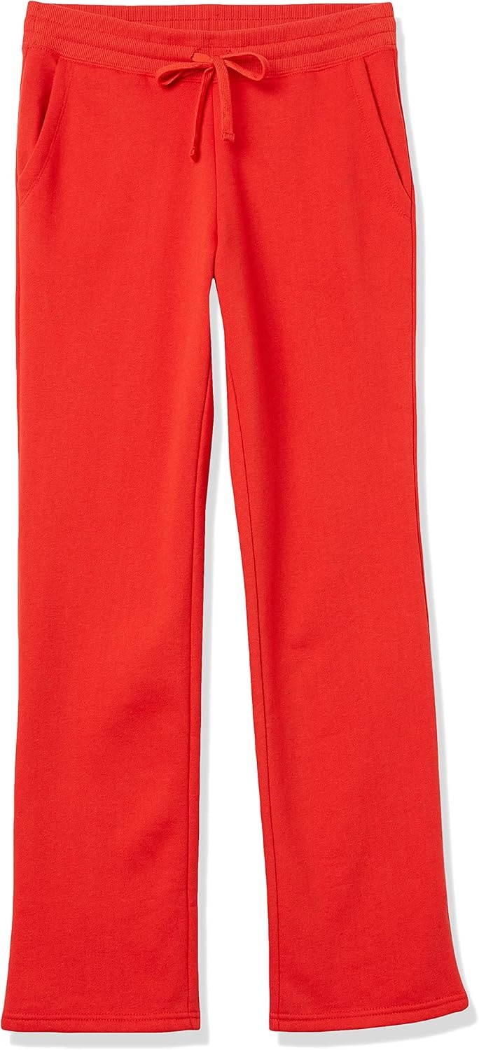 image:imageAmazon Essentials Womens Straight Leg Fleece Sweatpants with Drawstring Available in Plus SizeRed