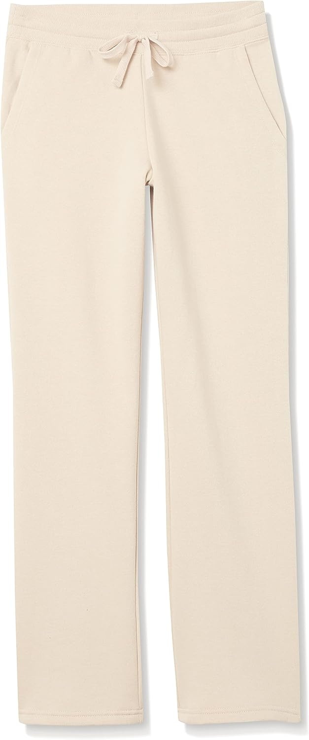 image:imageAmazon Essentials Womens Straight Leg Fleece Sweatpants with Drawstring Available in Plus SizeWarm Beige