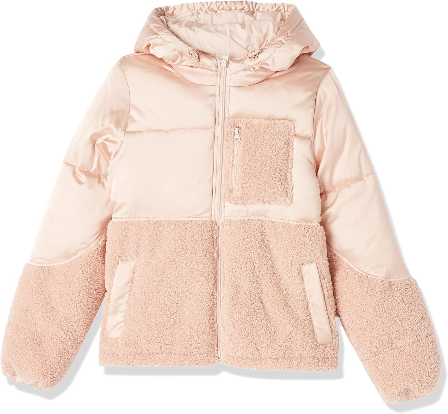 image:imageAmazon Essentials womens FullZip Sherpa Fleece Hooded Puffer JacketBlush
