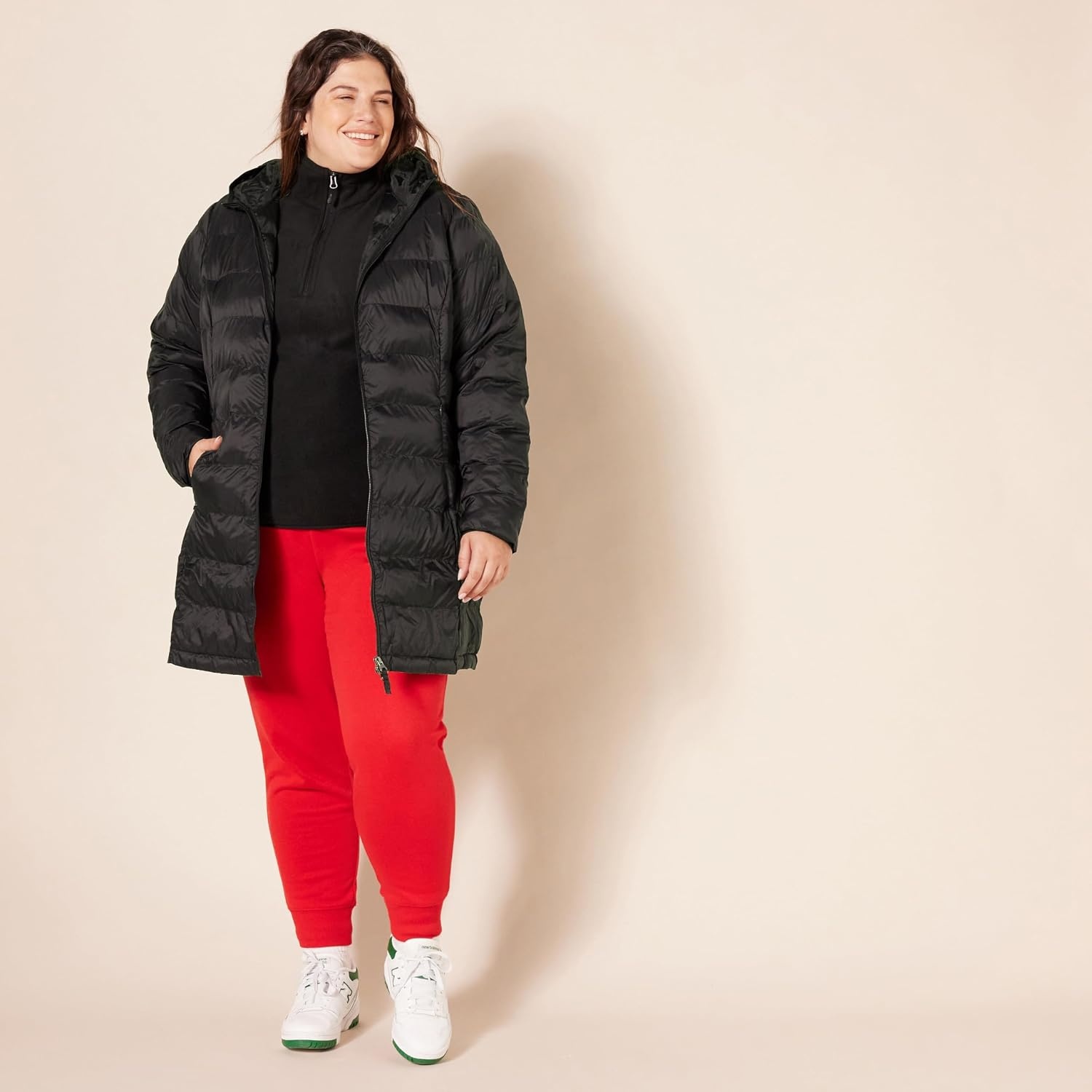 image:imageAmazon Essentials womens Lightweight WaterResistant Packable Hooded Puffer Coat Available in Plus SizeBlack
