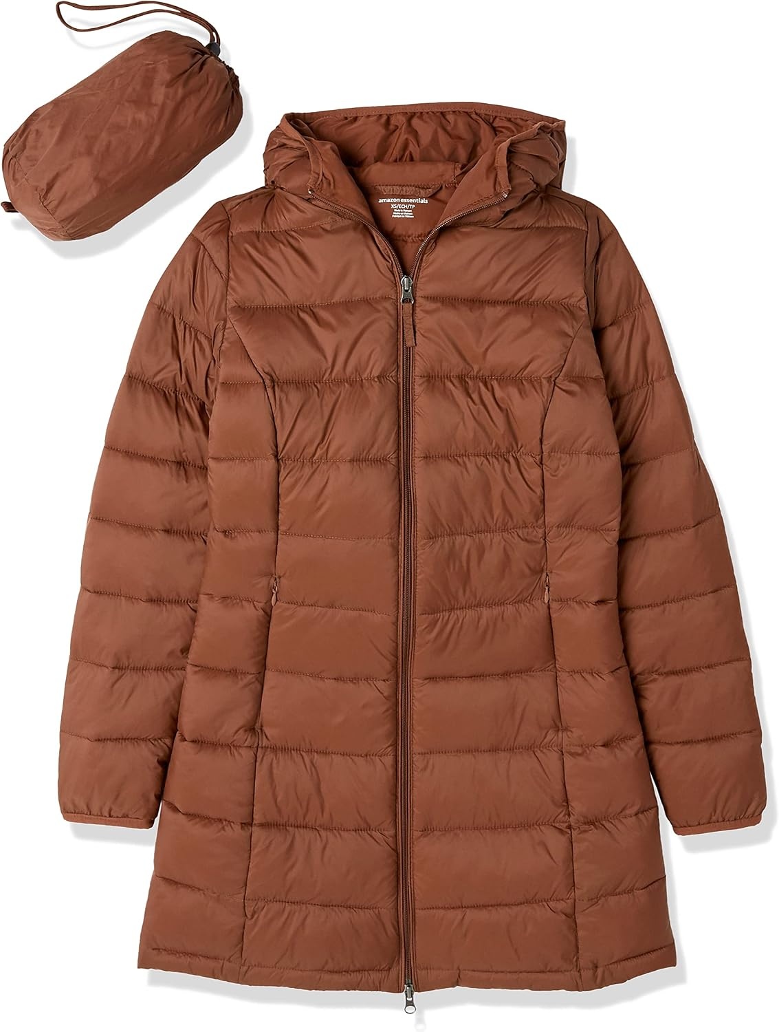 image:imageAmazon Essentials womens Lightweight WaterResistant Packable Hooded Puffer Coat Available in Plus SizeDark Toffee Brown