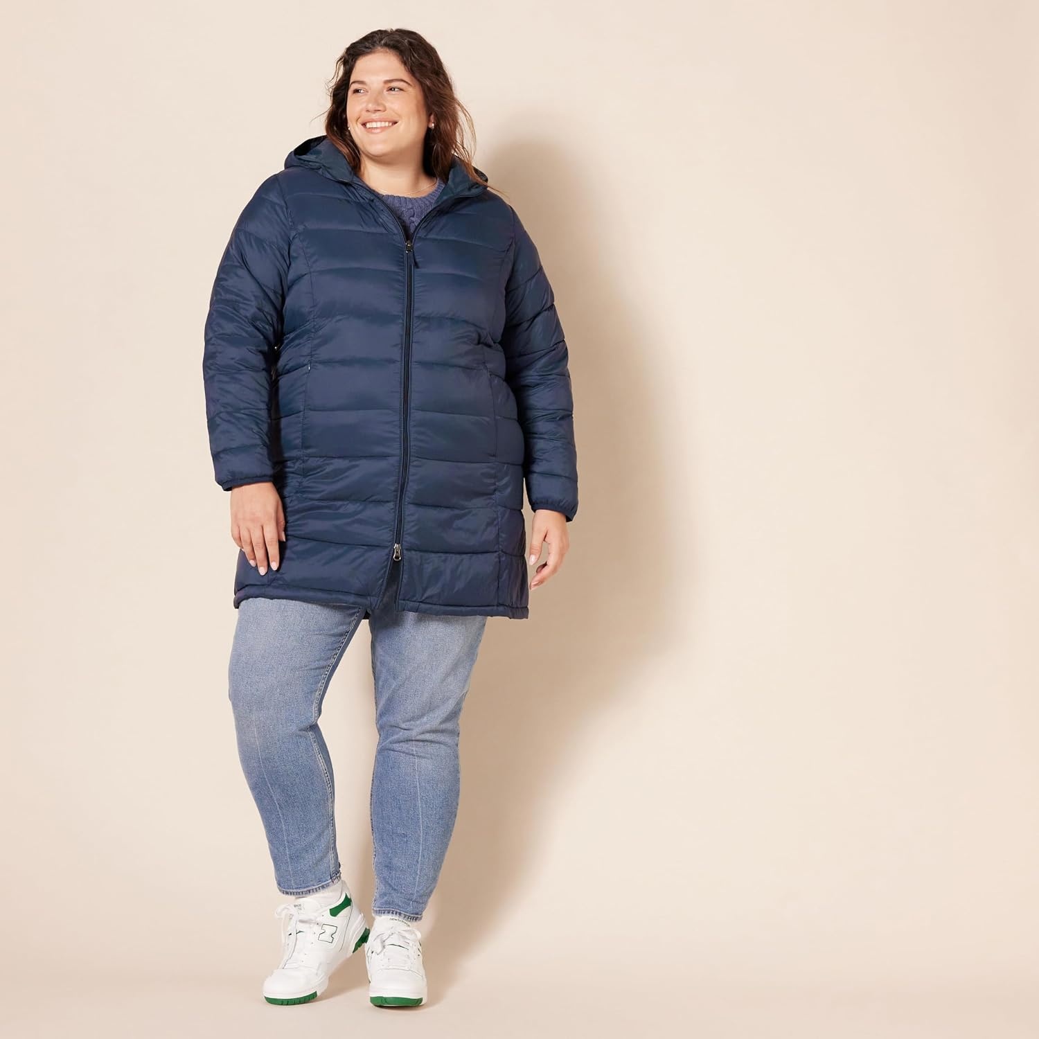image:imageAmazon Essentials womens Lightweight WaterResistant Packable Hooded Puffer Coat Available in Plus SizeNavy