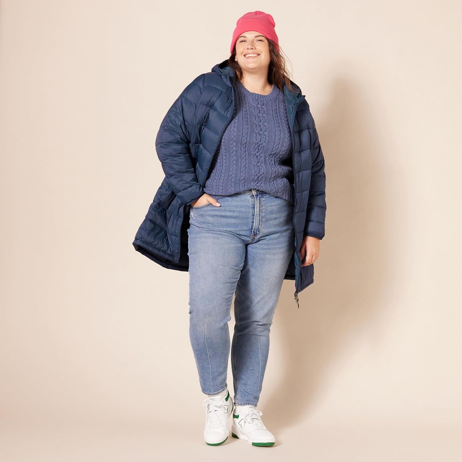 image:imageAmazon Essentials womens Lightweight WaterResistant Packable Hooded Puffer Coat Available in Plus SizeNavy