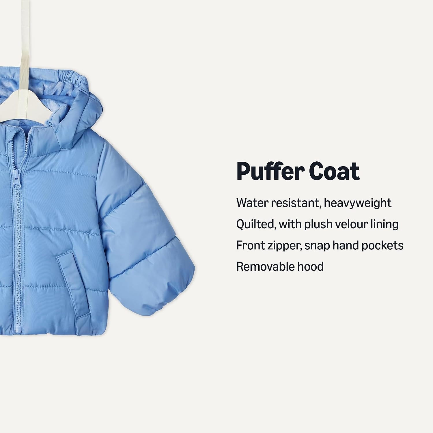 image:imageAmazon Essentials x Sofia Grainge Babies Toddlers and Boys WaterRepellent Hooded Puffer JacketBlue