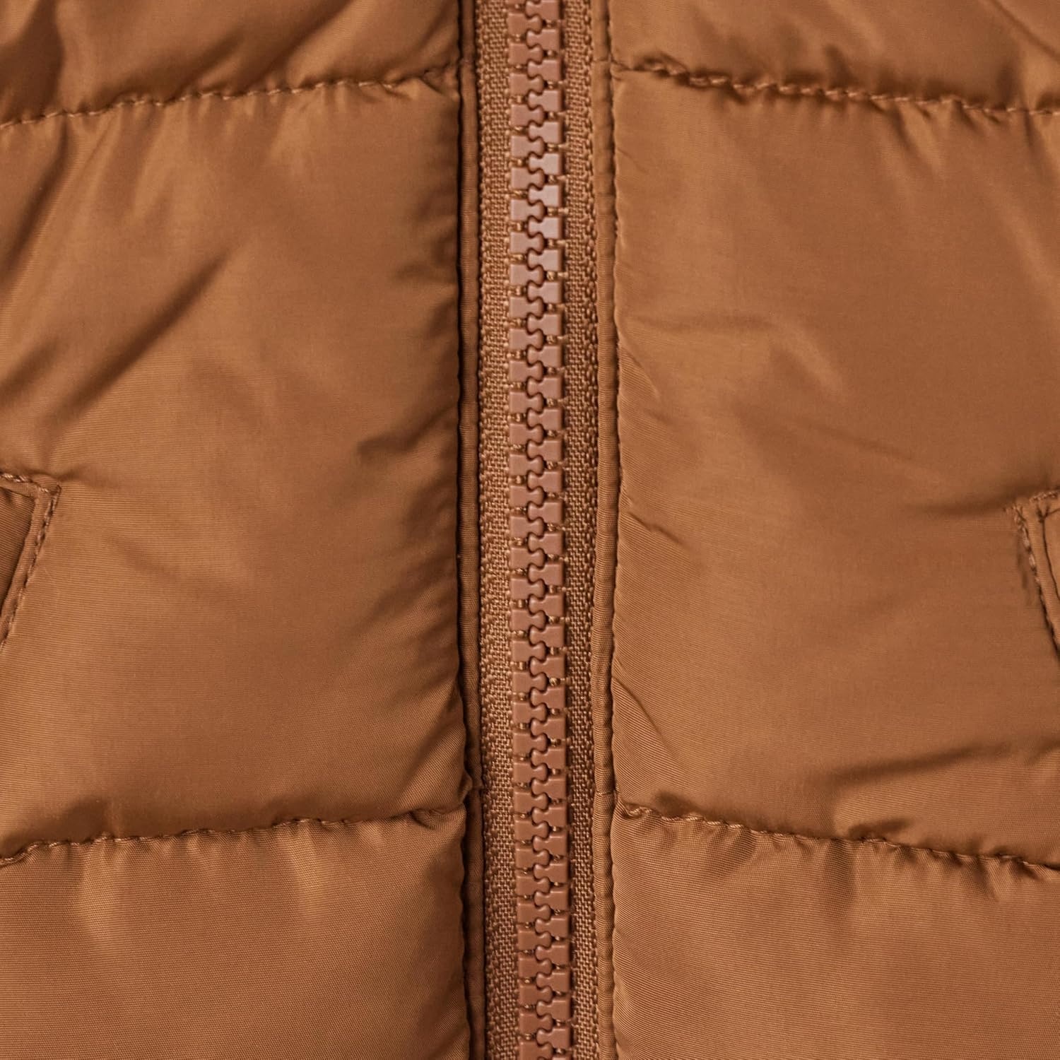 image:imageAmazon Essentials x Sofia Grainge Babies Toddlers and Boys WaterRepellent Hooded Puffer JacketToffee Brown