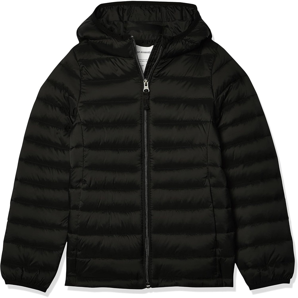 image:imageAmazon Essentials Girls and Toddlers Lightweight WaterResistant Packable Hooded Puffer JacketBlack Caviar