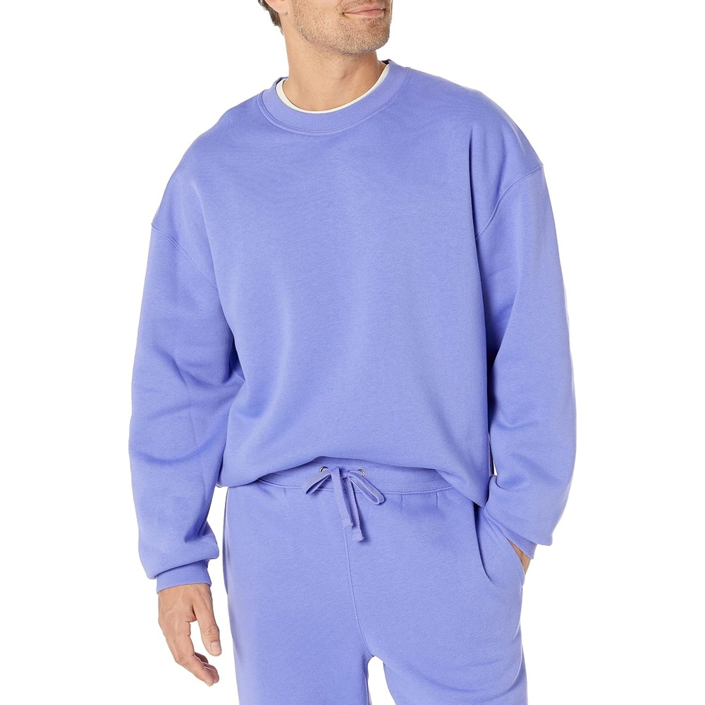 image:imageAmazon Essentials Mens OversizedFit Crewneck Sweatshirt Midweight Casual Available in Big amp TallPurple Blue