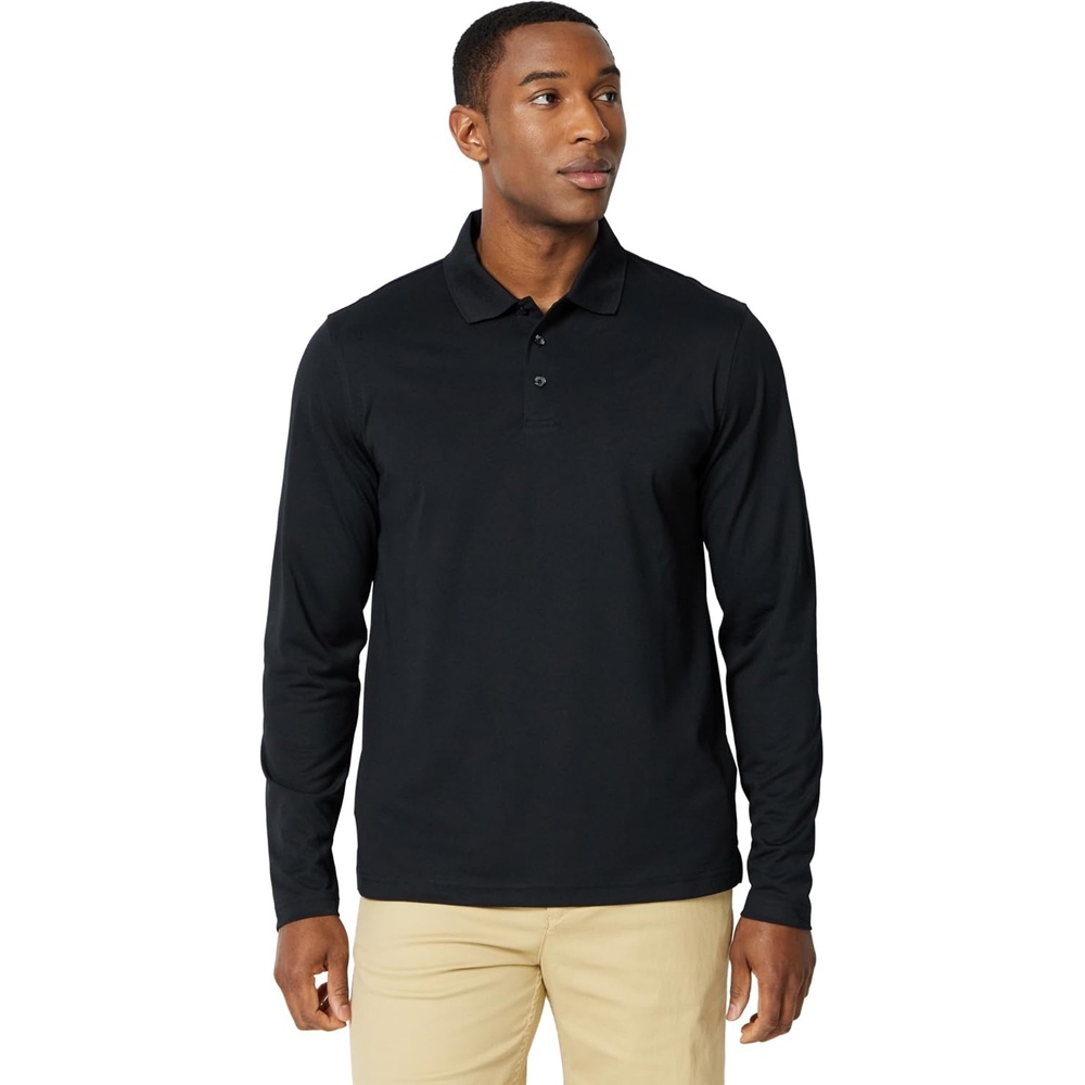 image:imageAmazon Essentials Mens Regular Fit Long Sleeve Quick Dry Golf Polo ShirtAnthracite