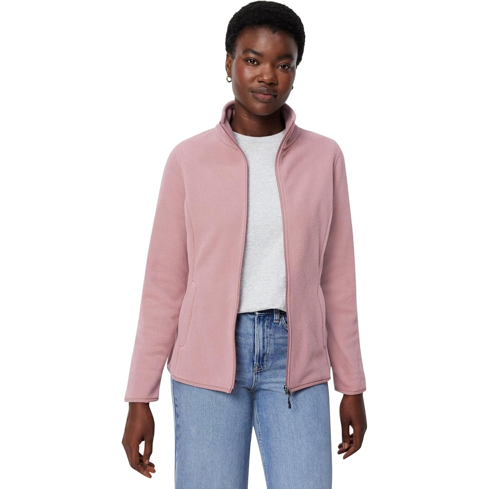 image:imageAmazon Essentials Womens ClassicFit FullZip Polar Soft Fleece Jacket Outerwear Coat with Cuffs Available in Plus SizeDusty Rose