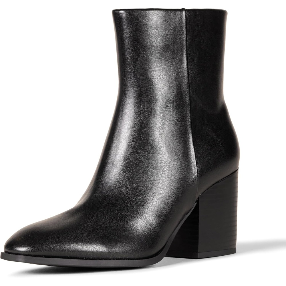 image:imageAmazon Essentials Womens Clean Stacked Heel Ankle Boots with Side Zipper Memory Foam Insole Flexible NonSlip OutsoleBlack