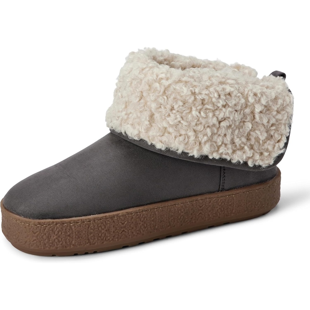image:imageAmazon Essentials Womens Faux Fur Lined Shearling Boots PullOn DesignGrey Microsuede
