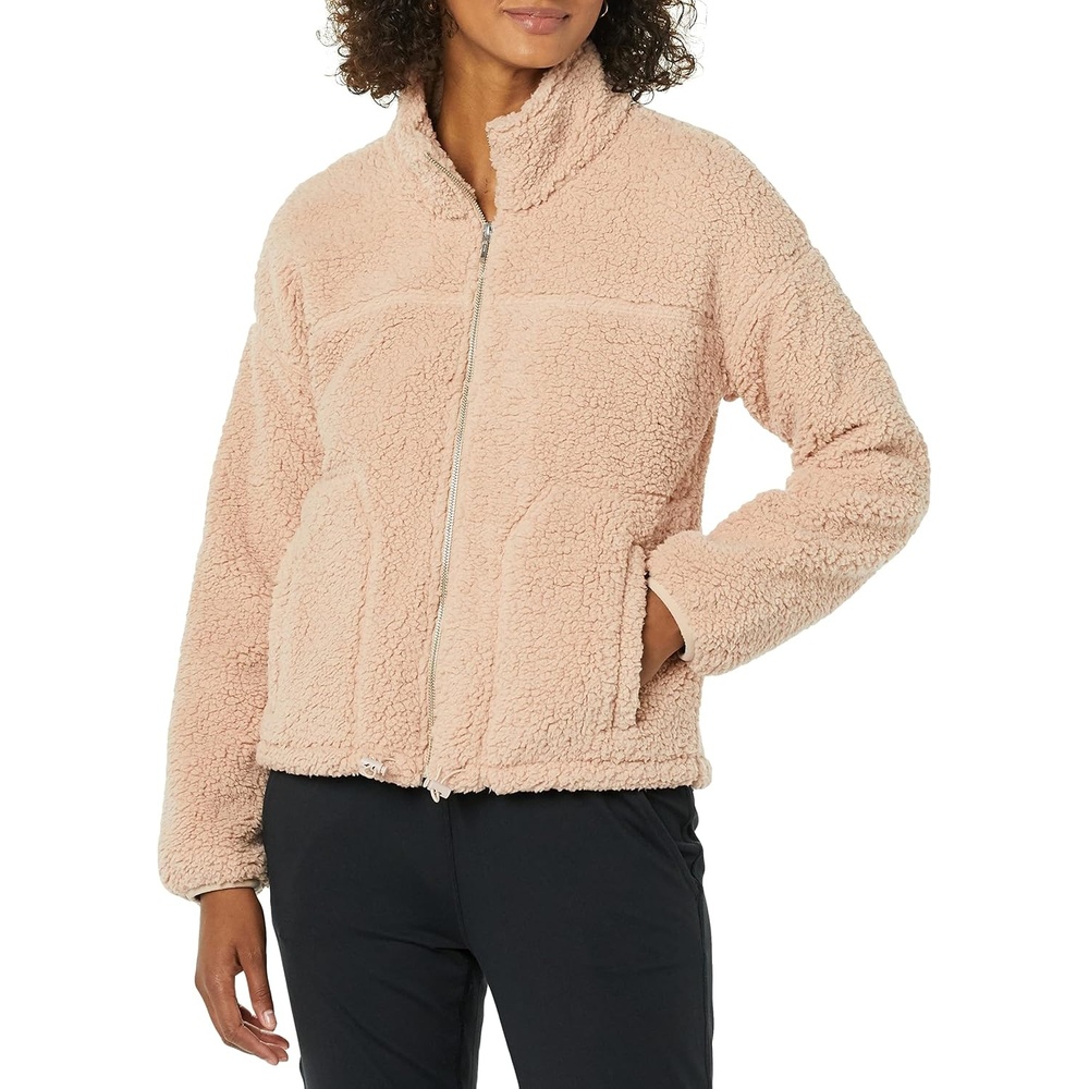 image:imageAmazon Essentials Womens Long Sleeve Fleece ZipUp Sherpa Lined Jacket with Stand NeckBlush