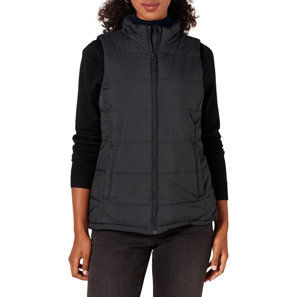 image:imageAmazon Essentials Womens MidWeight Puffer VestBlack