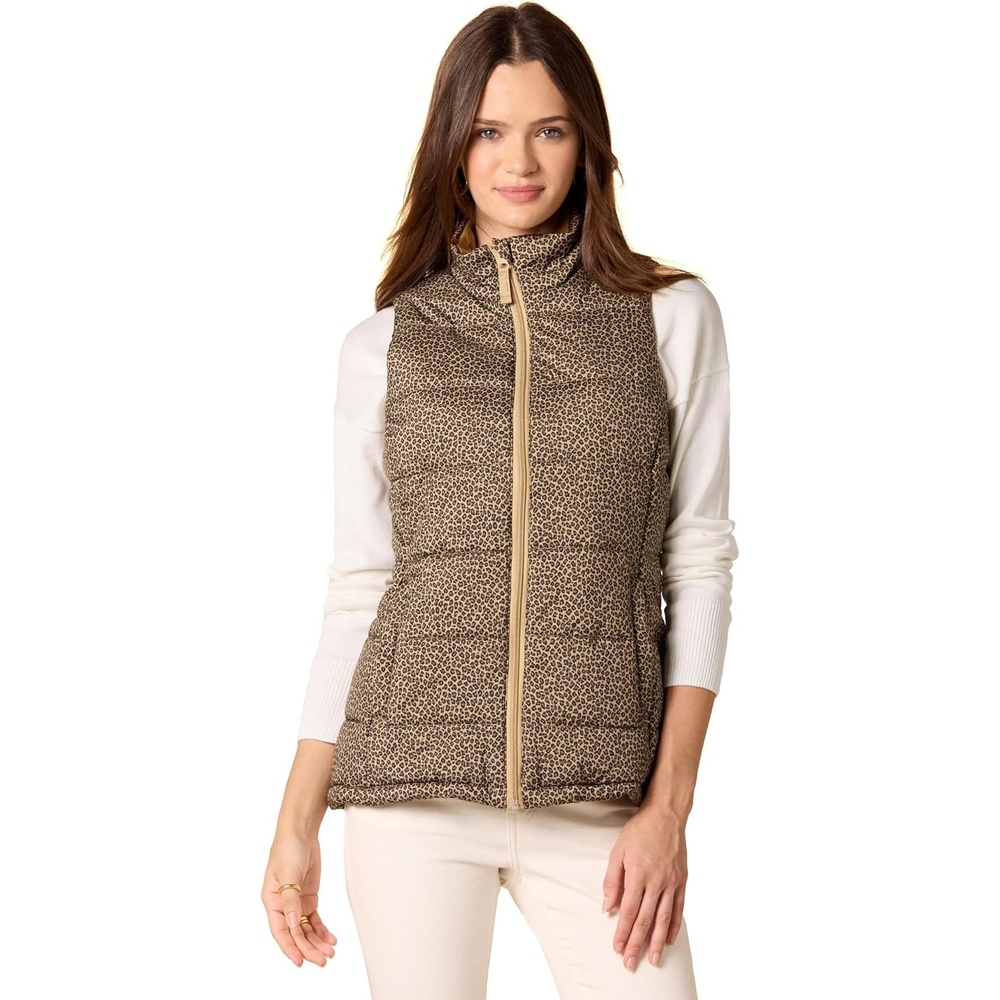 image:imageAmazon Essentials Womens MidWeight Puffer VestOlive Cheetah