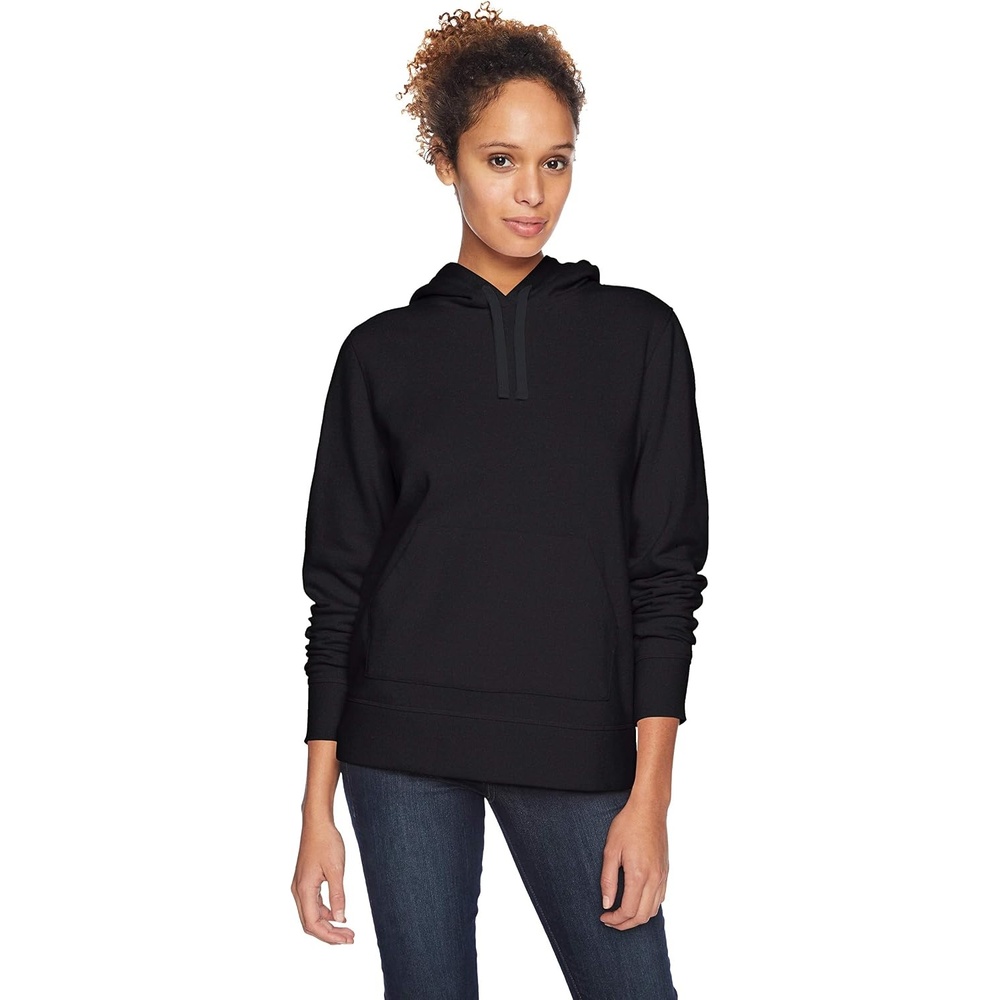 image:imageAmazon Essentials Womens RegularFit Midweight Fleece Pullover Hoodie with Kangaroo Pocket Available in Plus SizeBlack