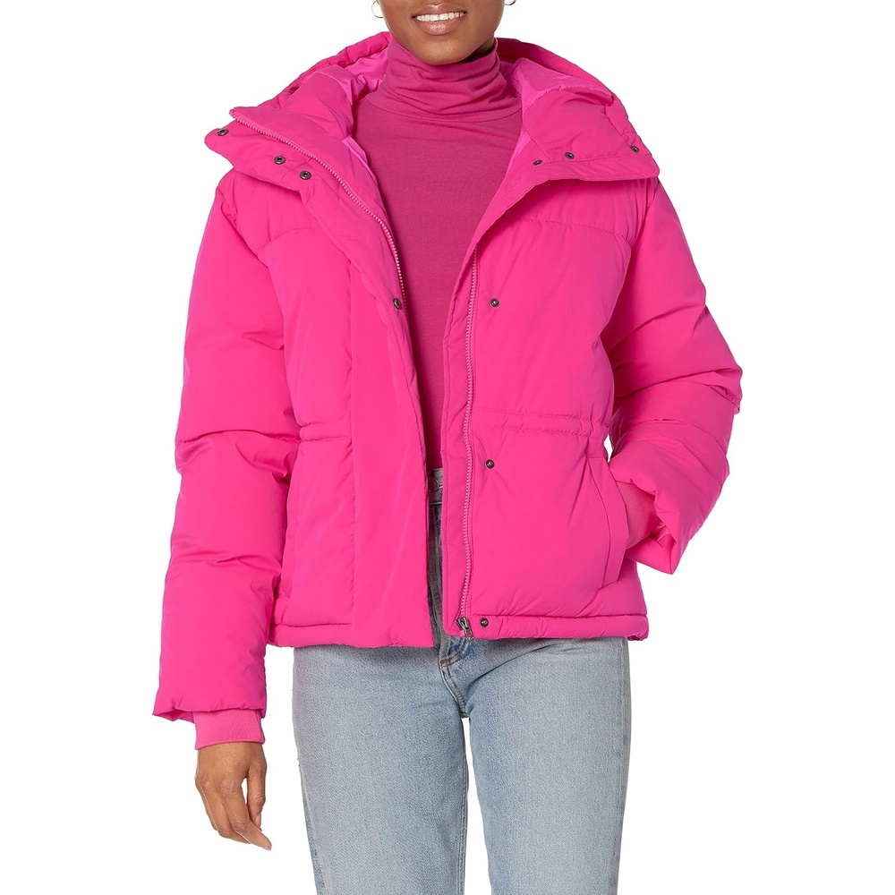 image:imageAmazon Essentials Womens Short Waisted Puffer Jacket Available in Plus SizeNeon Pink