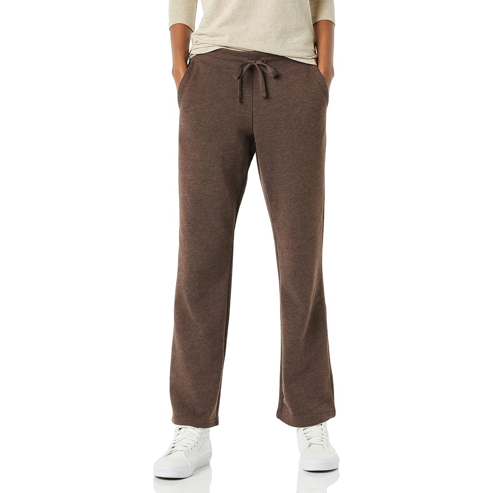 image:imageAmazon Essentials Womens Straight Leg Fleece Sweatpants with Drawstring Available in Plus SizeChocolate Heather