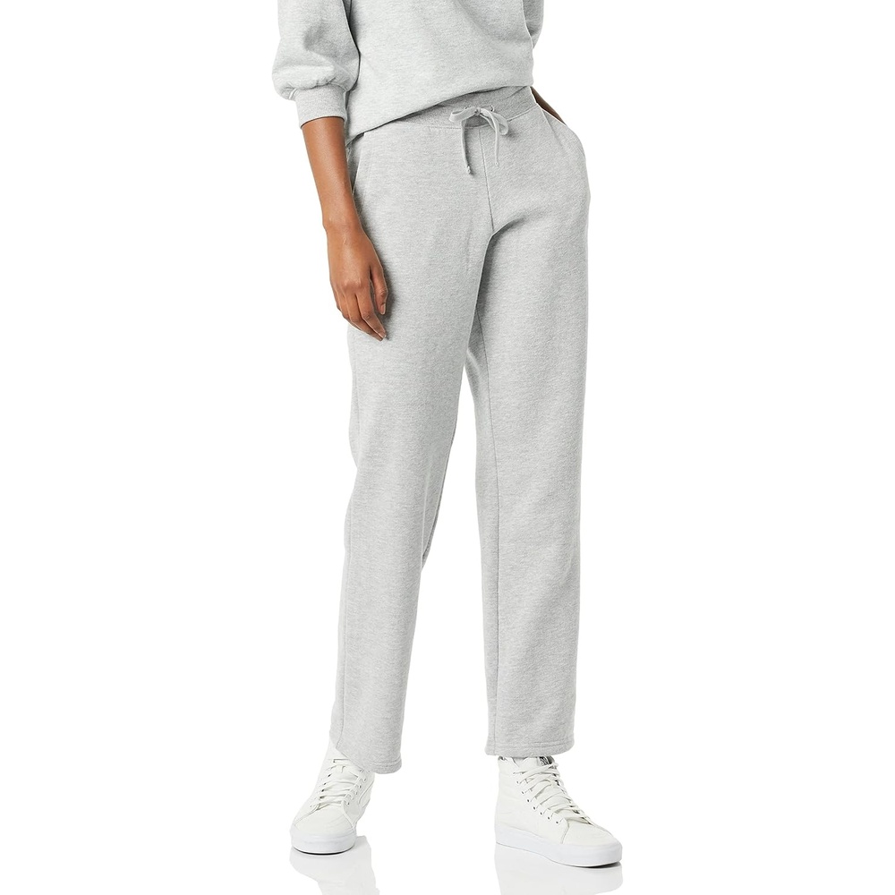 image:imageAmazon Essentials Womens Straight Leg Fleece Sweatpants with Drawstring Available in Plus SizeHeather Grey