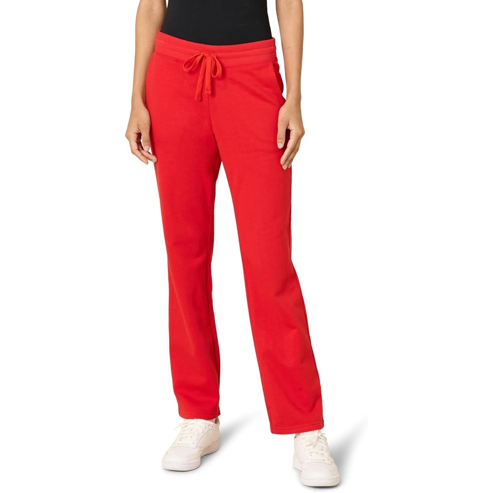 image:imageAmazon Essentials Womens Straight Leg Fleece Sweatpants with Drawstring Available in Plus SizeRed