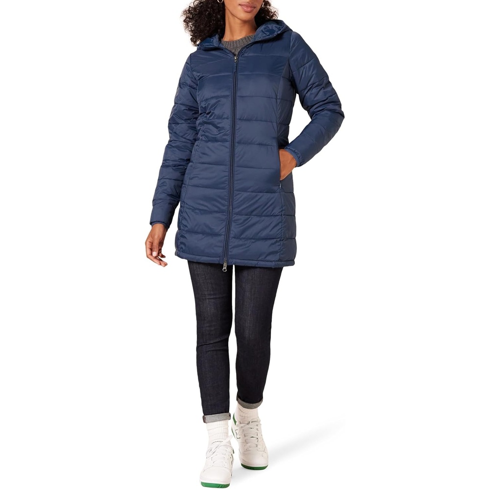 image:imageAmazon Essentials womens Lightweight WaterResistant Packable Hooded Puffer Coat Available in Plus SizeNavy
